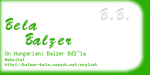bela balzer business card